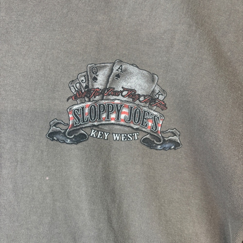 Sloppy Joe's Bike Week 2012 Faded Y2K Grunge Flame Cards Key West T-Shirt L Gray - Picture 6 of 12
